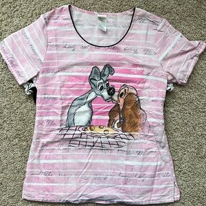 Lady and the trAmp Disney scrub top